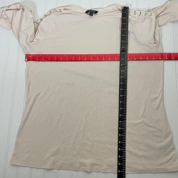 Lauren Ralph Lauren Off White Lace up Sleeve pullover size 2X - Picture 8 of 9